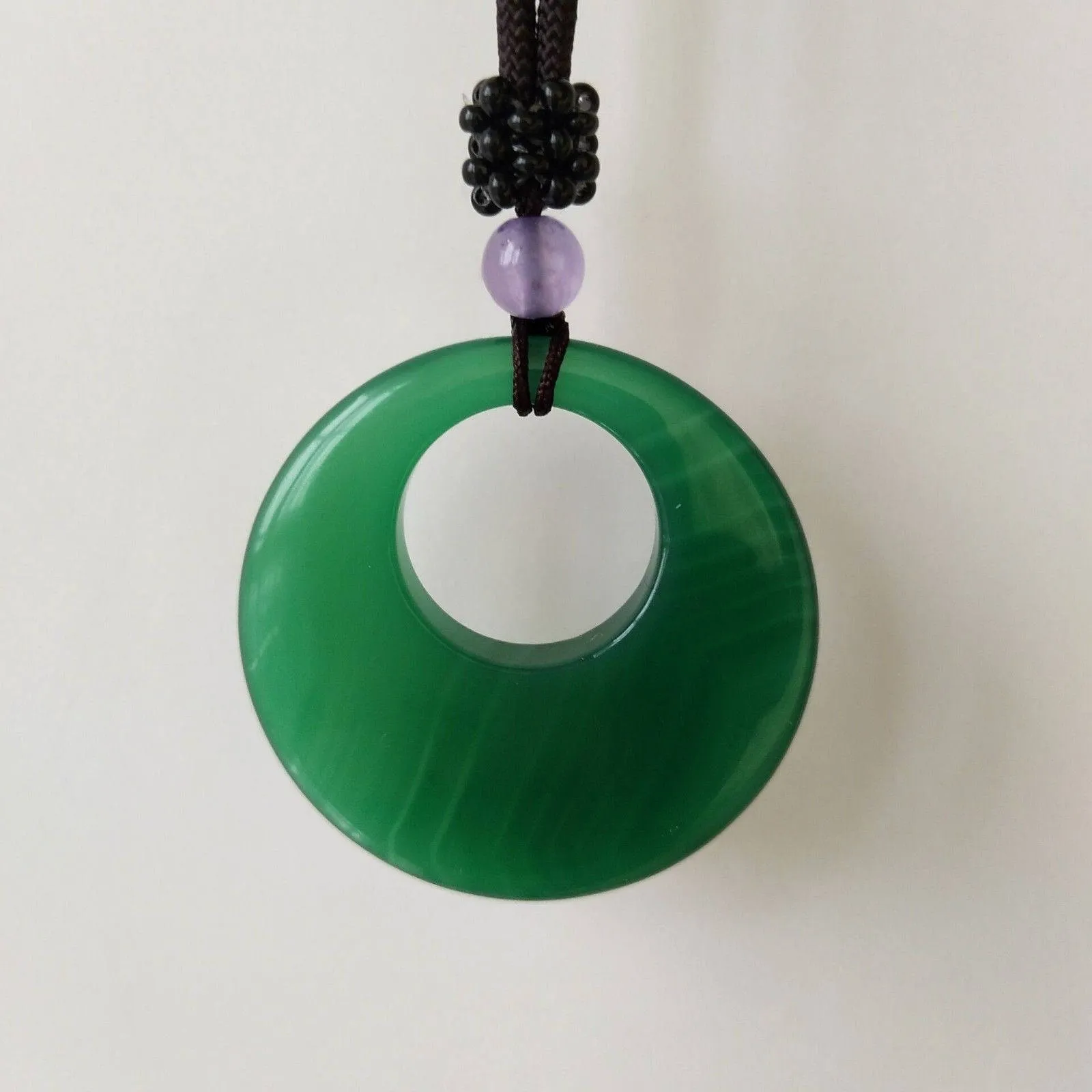 10% OFF- Certified Natural Jadeite Emerald A*Jade HandCarved Peace Buckle Pendant