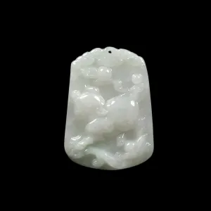 10% OFF- Certified Natural Jadeite Emerald A*Jade HandCarved Pig Pendant猪 X1209