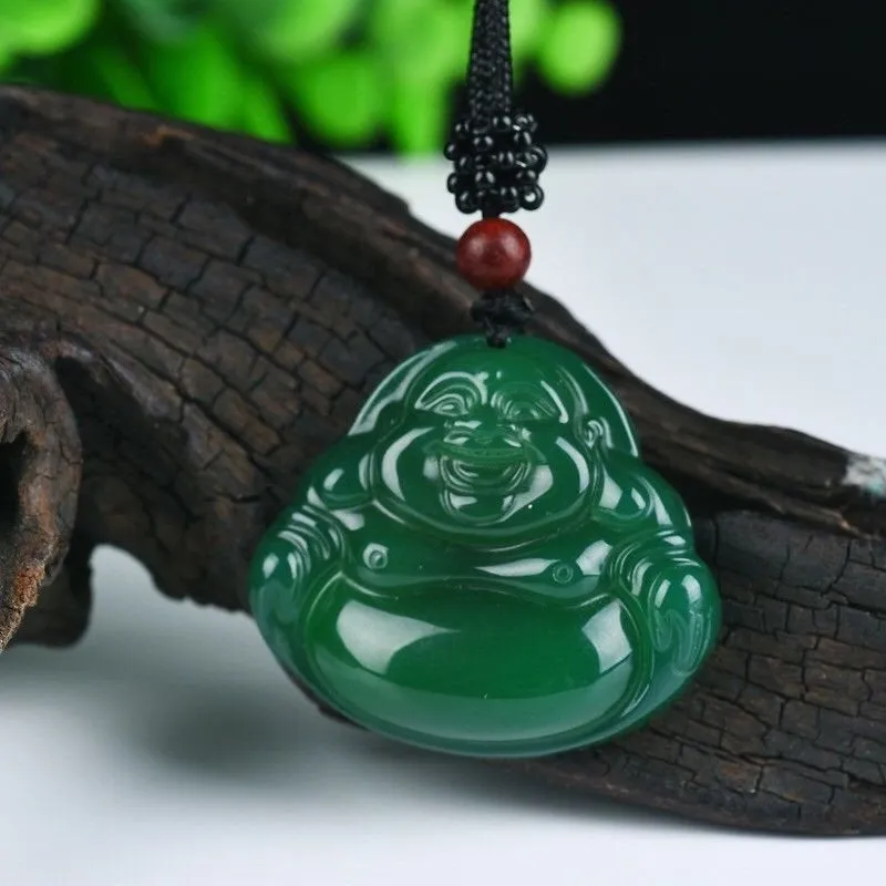 10% OFF- Certified Natural Jadeite Emerald Jade Buddha Pendant《Grade A》