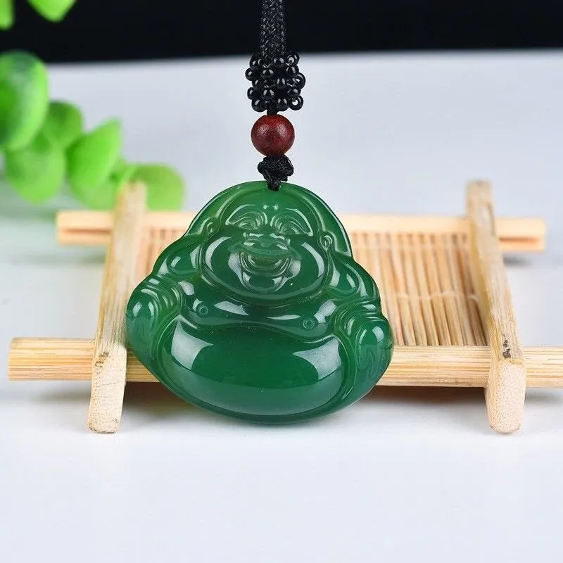 10% OFF- Certified Natural Jadeite Emerald Jade Buddha Pendant《Grade A》