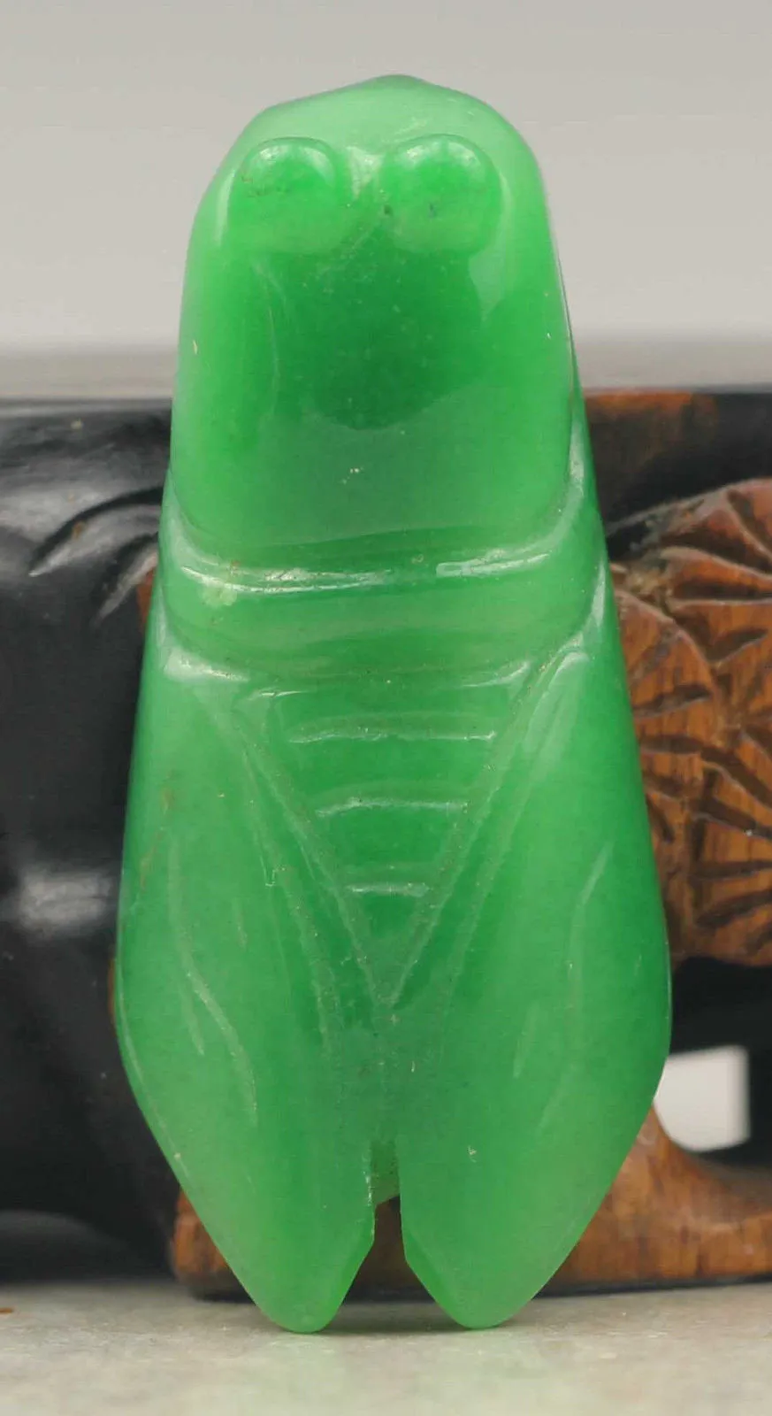 10% OFF- Certified Natural Jadeite Emerald Jade Handcarved Cicada Pendant《Grade A》NO.C854