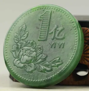 10% OFF- Certified Natural Jadeite Emerald Jade Handcarved Qianbi Pendant《Grade A》0423