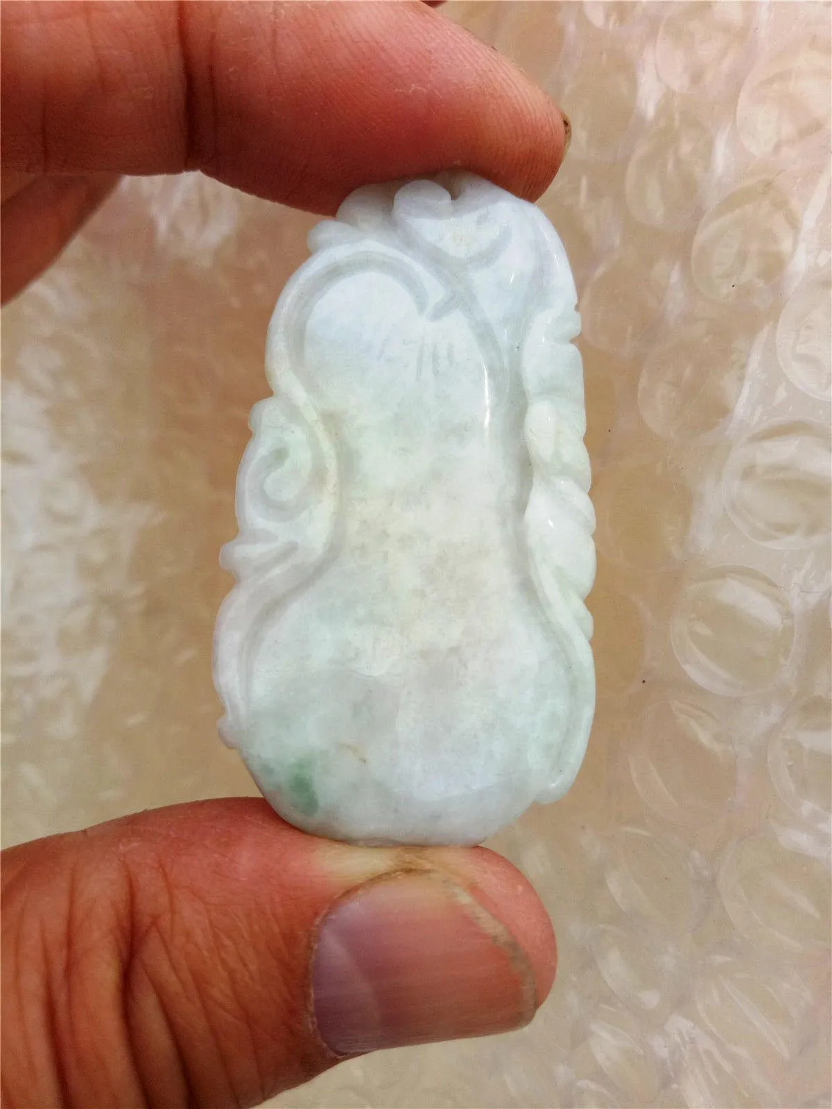 10% OFF- Certified Natural Jadeite Emerald Jade Longevity Melon Bat Pendant《Grade A》0095