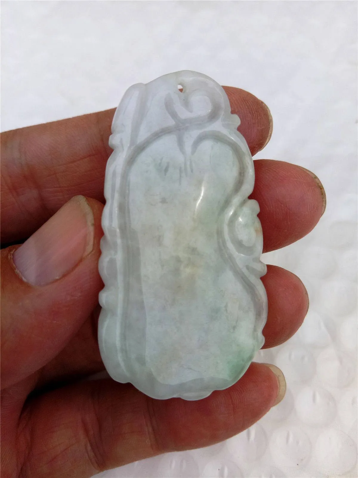 10% OFF- Certified Natural Jadeite Emerald Jade Longevity Melon Bat Pendant《Grade A》0095