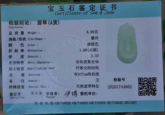 10% OFF- Certified Natural Jadeite Emerald Jade Ssangyong Pendant 《Grade A》4862