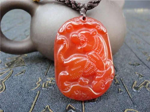 10% OFF- Certified Natural Jadeite Emerald Jade Tablet Tiger Pendant 《Grade A》A2018
