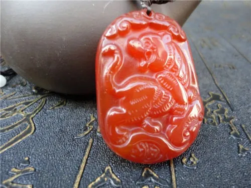10% OFF- Certified Natural Jadeite Emerald Jade Tablet Tiger Pendant 《Grade A》A2018