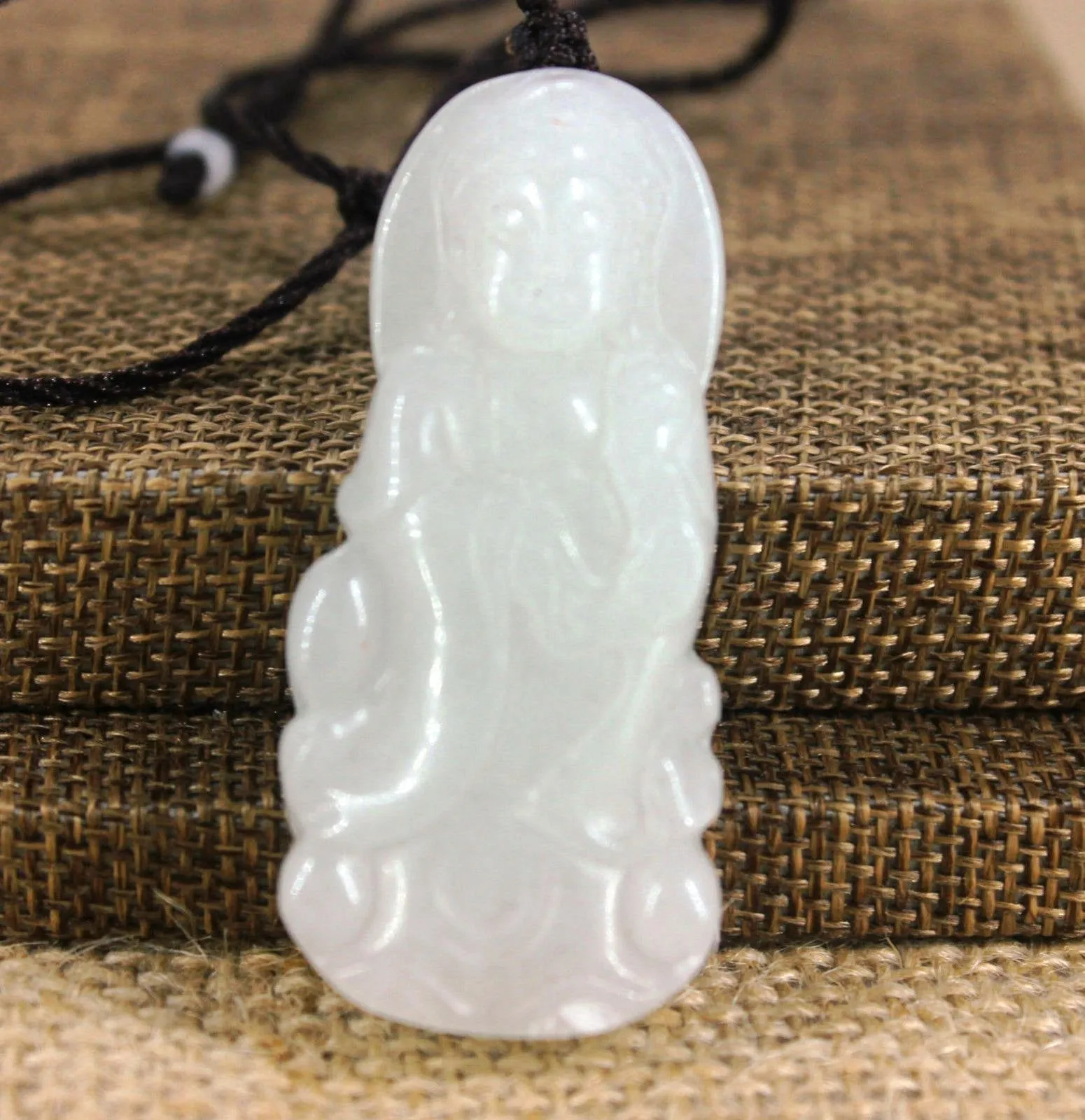 10% OFF- Certified Natural Light 3-Color Jadeite Emerald Jade Kuanyin Pendant《Grade A》