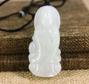 10% OFF- Certified Natural Light 3-Color Jadeite Emerald Jade Kuanyin Pendant《Grade A》