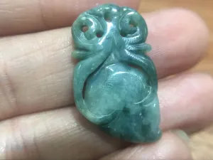 10% OFF- Certified Natural Oily Green Jadeite Emerald A*Jade HandCarved Peachant Pendant 3711