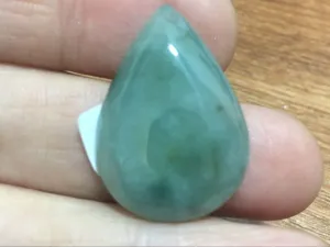 10% OFF- Certified Natural Oily Green Jadeite Emerald A*Jade HandCarved Water Drop Pendant 2494