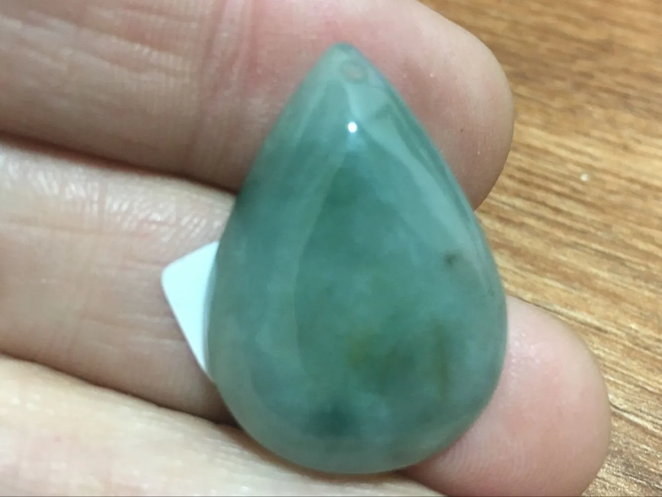 10% OFF- Certified Natural Oily Green Jadeite Emerald A*Jade HandCarved Water Drop Pendant 2494