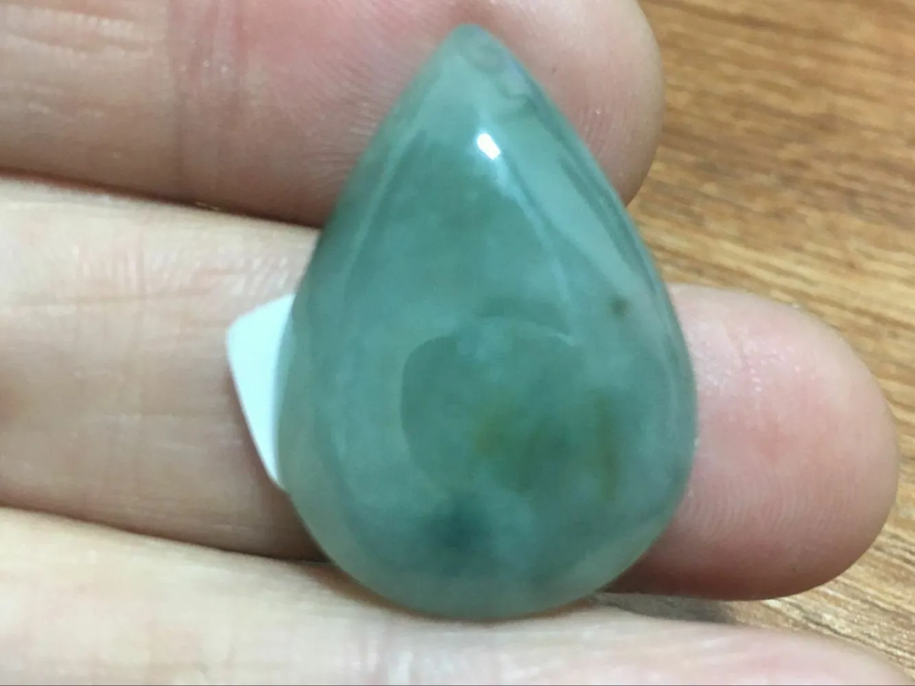 10% OFF- Certified Natural Oily Green Jadeite Emerald A*Jade HandCarved Water Drop Pendant 2494
