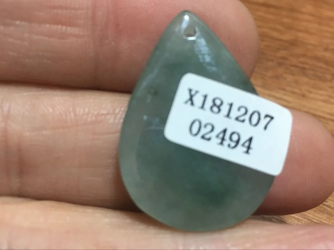 10% OFF- Certified Natural Oily Green Jadeite Emerald A*Jade HandCarved Water Drop Pendant 2494