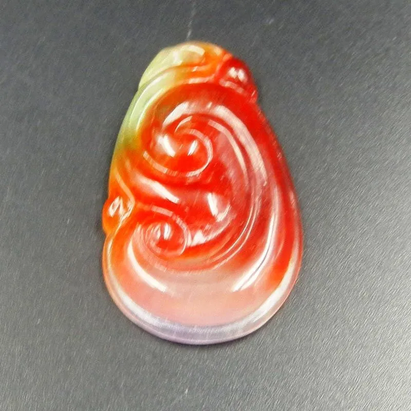 10% OFF on Sales- Certified Natural Ice Jadeite Emerald Jade tablets Ruyi Dragon Pendant《Grade A》7096