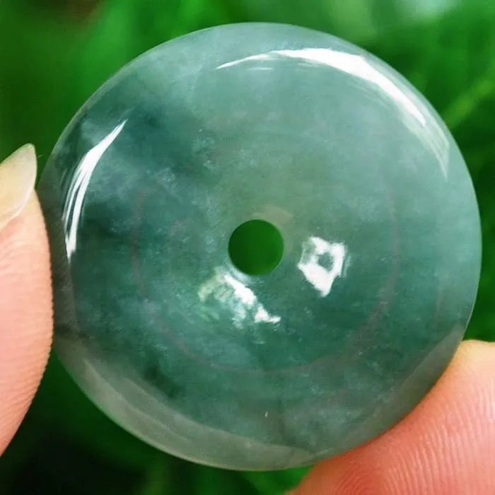 10% OFF on Sales- Certified Natural Icy Jadeite Emerald Jade tablets Safety Buckle Pendant《Grade A》3727