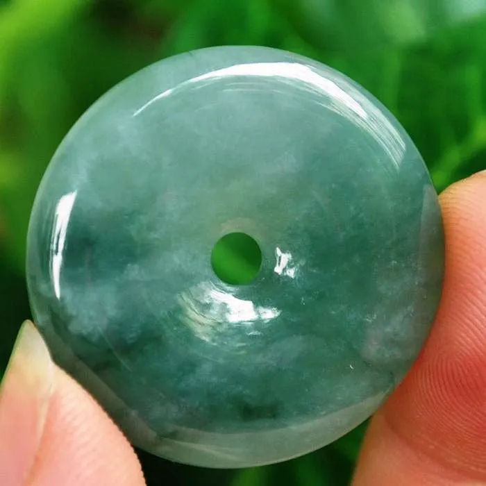 10% OFF on Sales- Certified Natural Icy Jadeite Emerald Jade tablets Safety Buckle Pendant《Grade A》3727