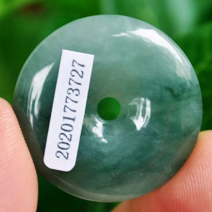 10% OFF on Sales- Certified Natural Icy Jadeite Emerald Jade tablets Safety Buckle Pendant《Grade A》3727