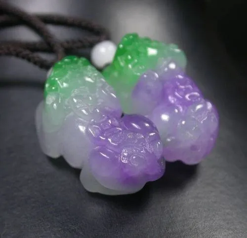 10% OFF on Sales - Certified Natural Jadeite Emerald Jade A Pair-Pixiu Pendants《Grade A》