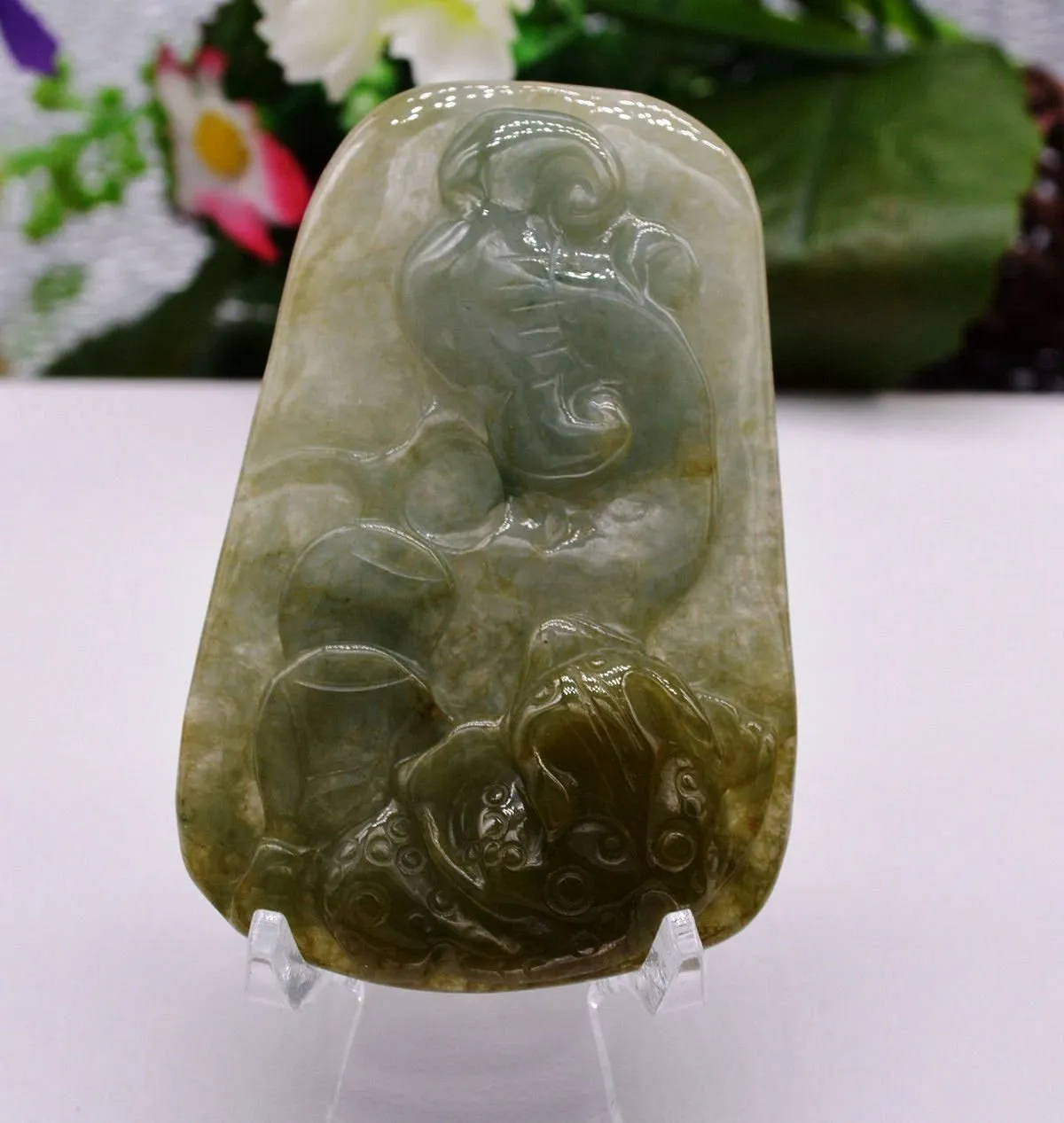 10% OFF on Sales- Certified Natural Jadeite Emerald Jade tablets Emerald Ruyi Toad Pendant《Grade A》7060