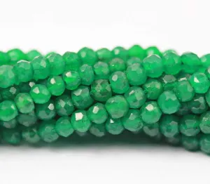 10 x Natural Emerald Green Jade Faceted Rondelle Beads 4mm 13inches