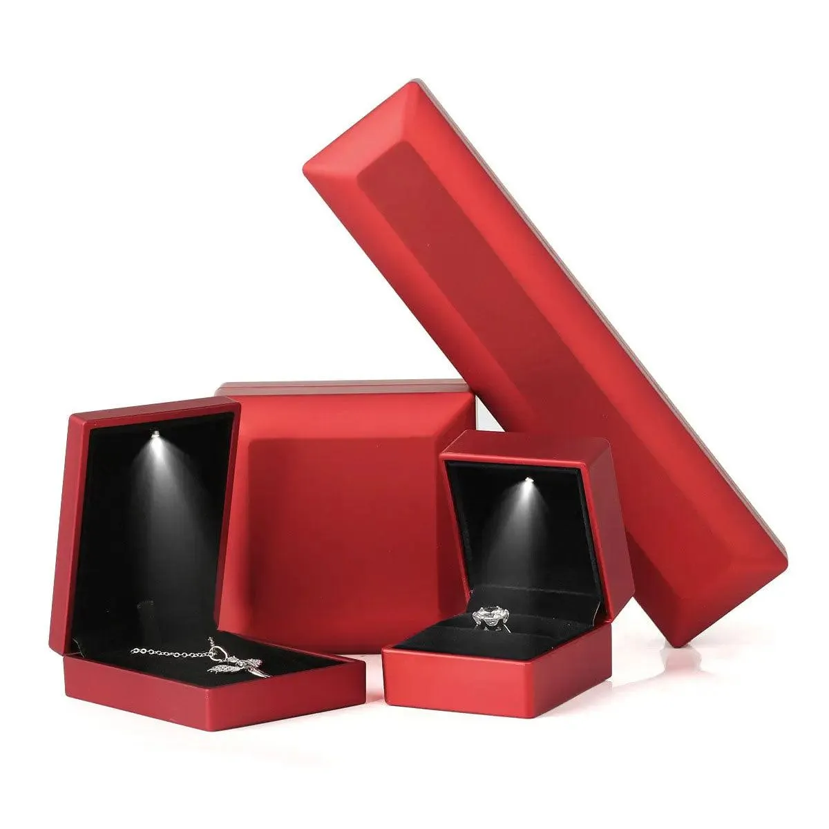100PCs Pack Wholesale Cheap Custom Jewelry Boxes with Light