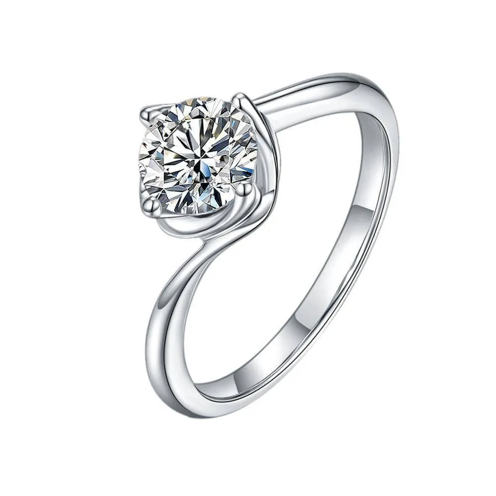 1.0Ct 0.5Ct Round Solitaire Diamond Engagement Ring
