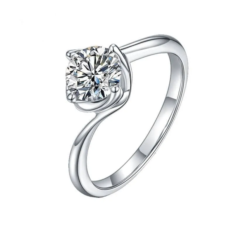 1.0Ct 0.5Ct Round Solitaire Diamond Engagement Ring
