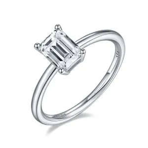 1.0Ct 5*7mm Emerald Cut Diamond Solitaire Engagement Ring