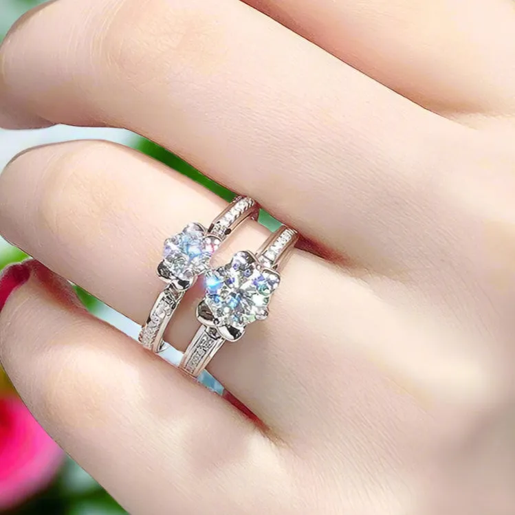 1.0Ct 6.5mm VVS1 Diamond Antique Style Ring