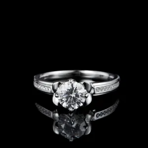 1.0Ct 6.5mm VVS1 Diamond Antique Style Ring