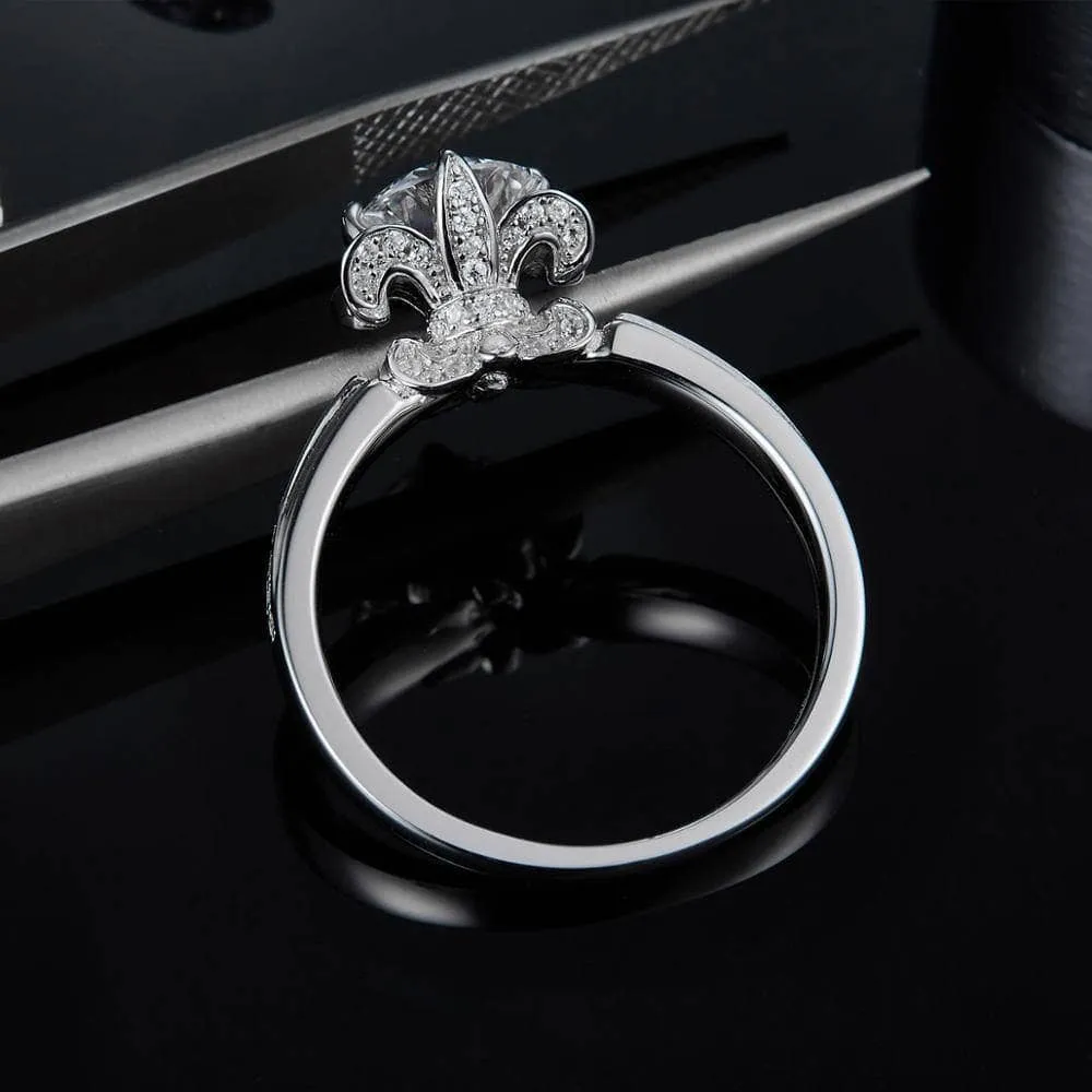 1.0Ct 6.5mm VVS1 Diamond Antique Style Ring