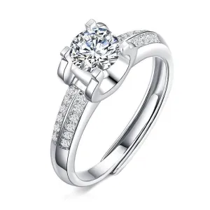 1.0Ct D Color 6.5mm Diamond Engagement Ring