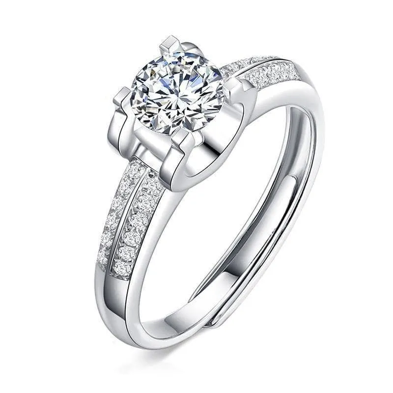 1.0Ct D Color 6.5mm Diamond Engagement Ring