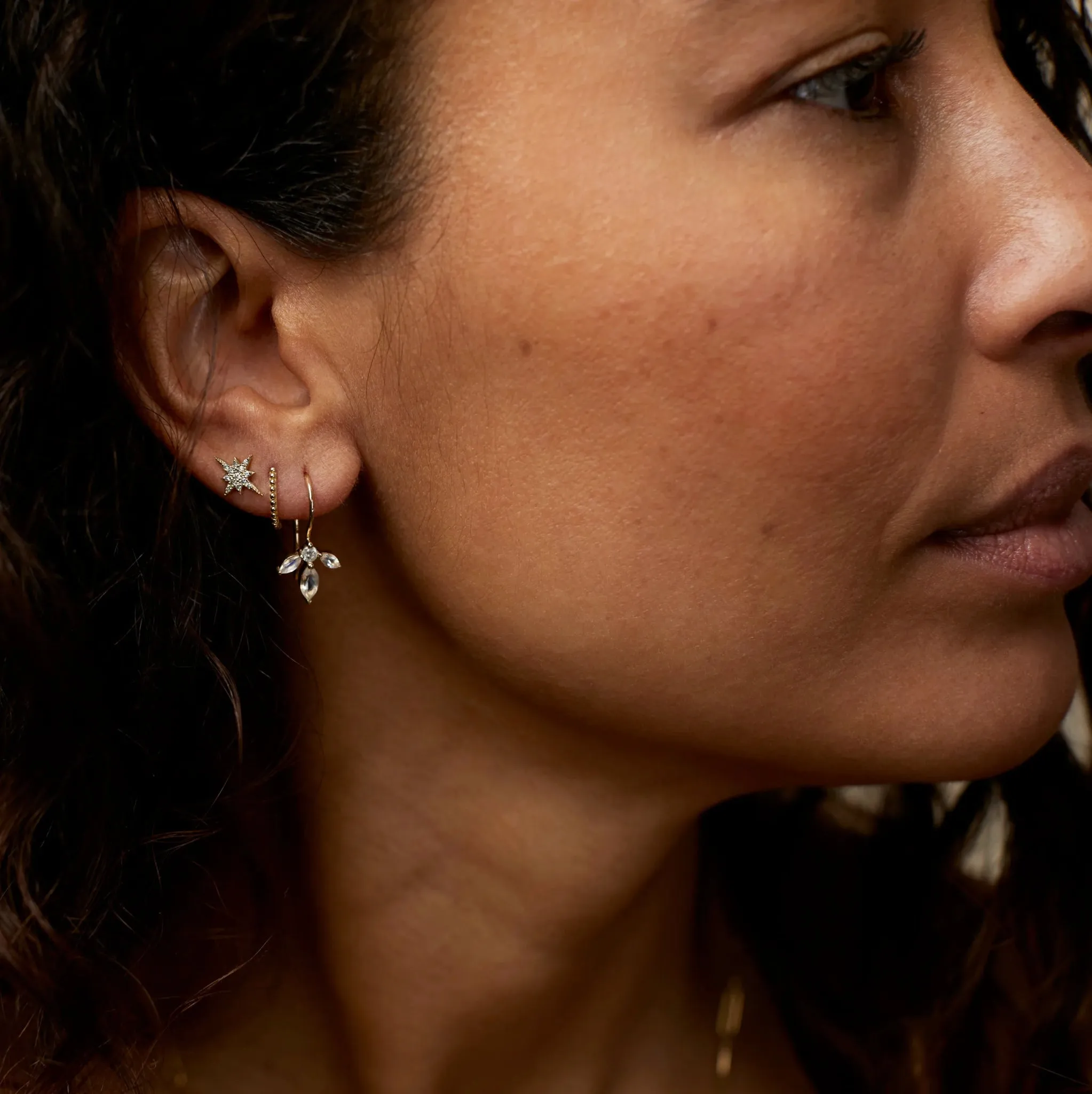 10K White Gold "Little Lila" Pave Diamond Studs