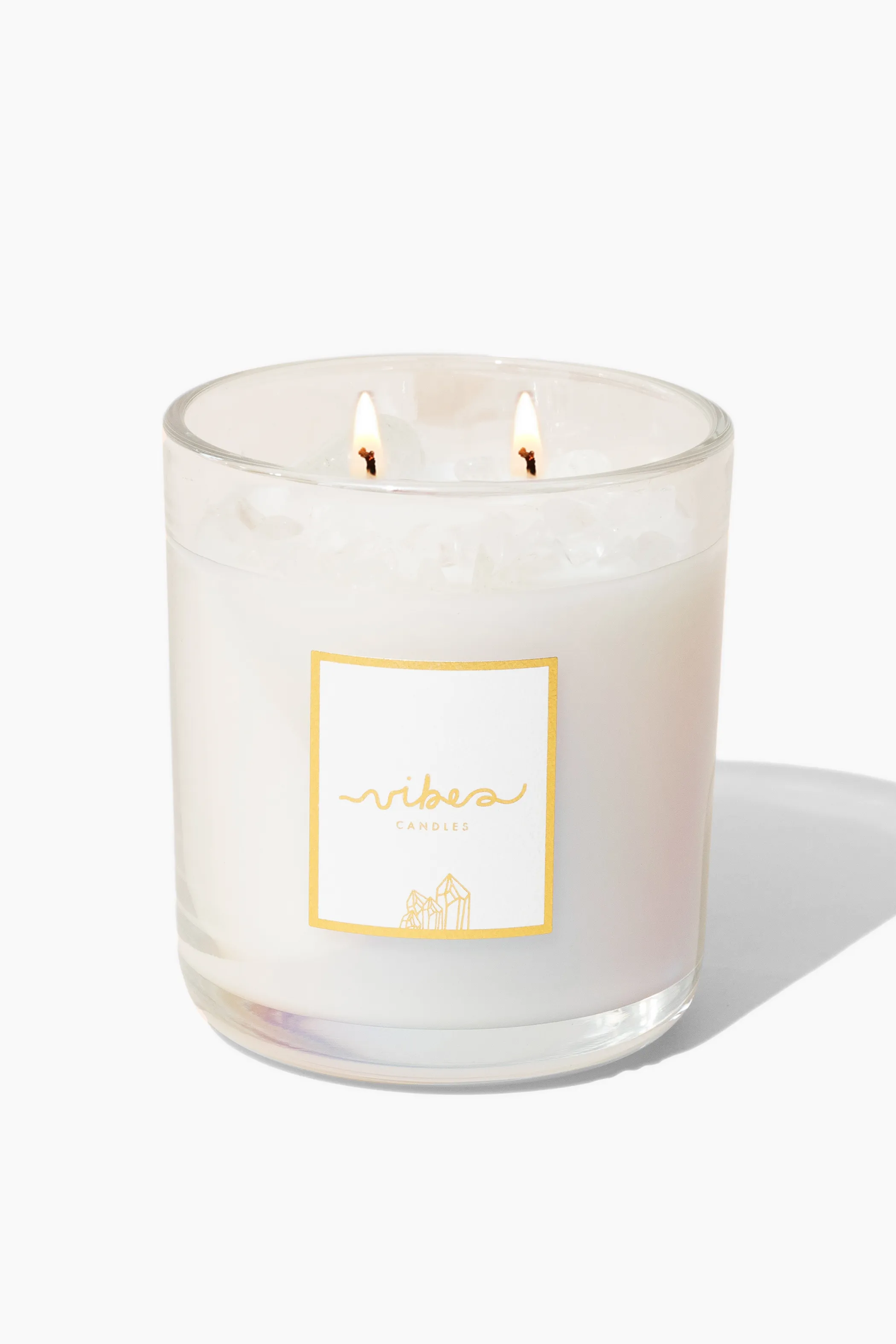 11 oz. Crystal Candle - Clear Quartz - Heal   Cleanse   Energize
