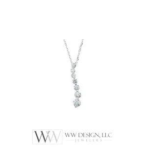 1/2 CTW Journey Graduated Drop Diamond Necklace - 14K Gold (Y or W)