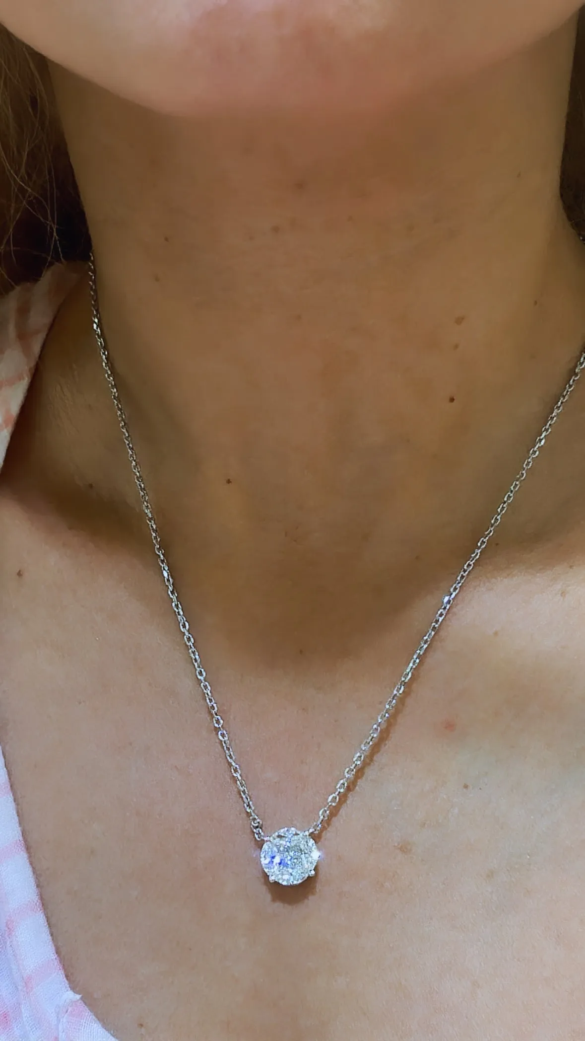 1.29CT T.W. Diamond Cluster Solitaire Necklace