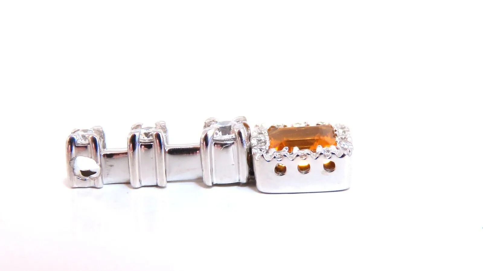1.30 carat natural citrine diamond pendant bright orange 14 karat-