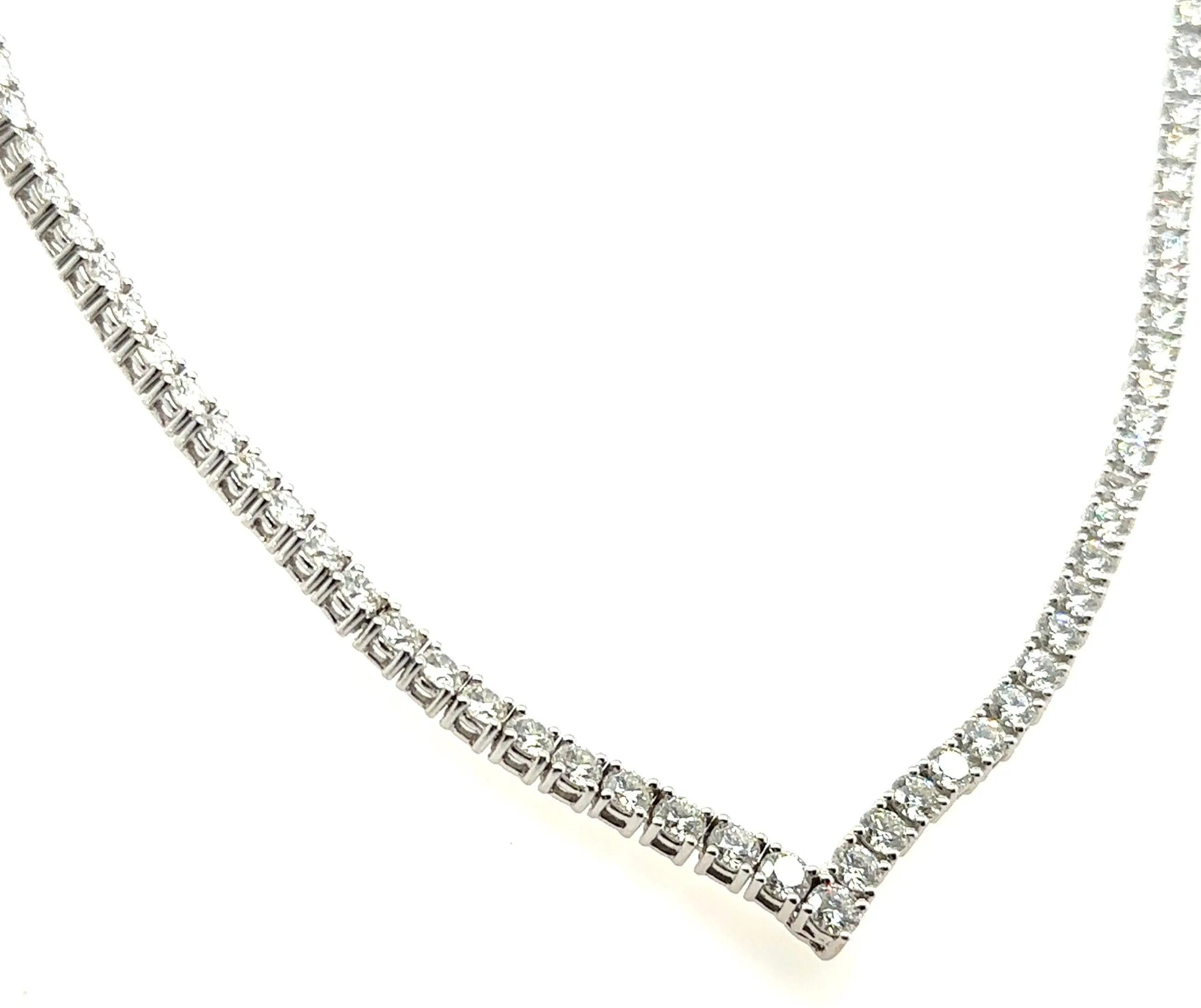 13.04ct tw Diamond Riviera Line Tennis Statement Necklace