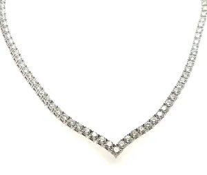 13.04ct tw Diamond Riviera Line Tennis Statement Necklace