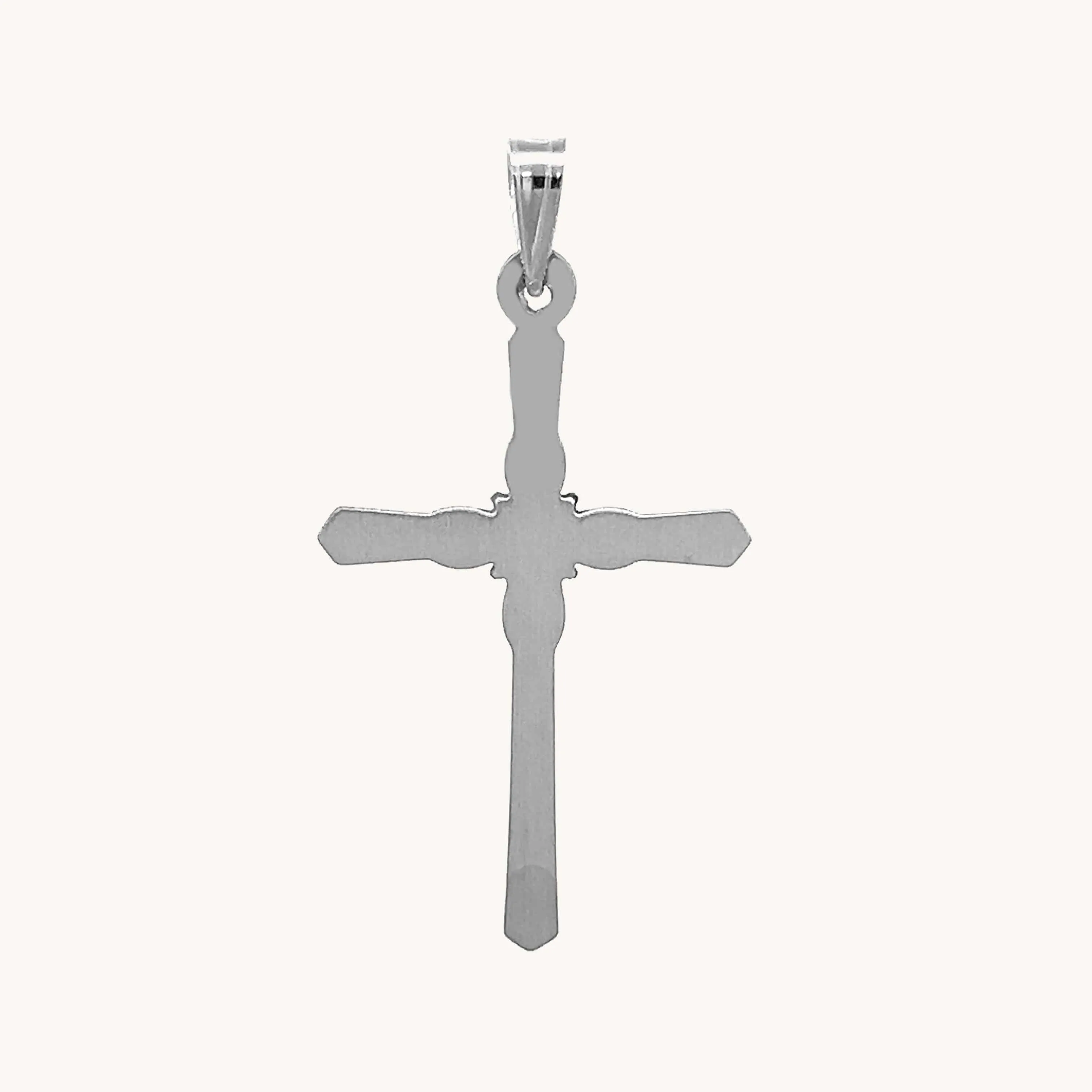 14K GOLD .05CT DIAMOND CROSS NECKLACE PENDANT