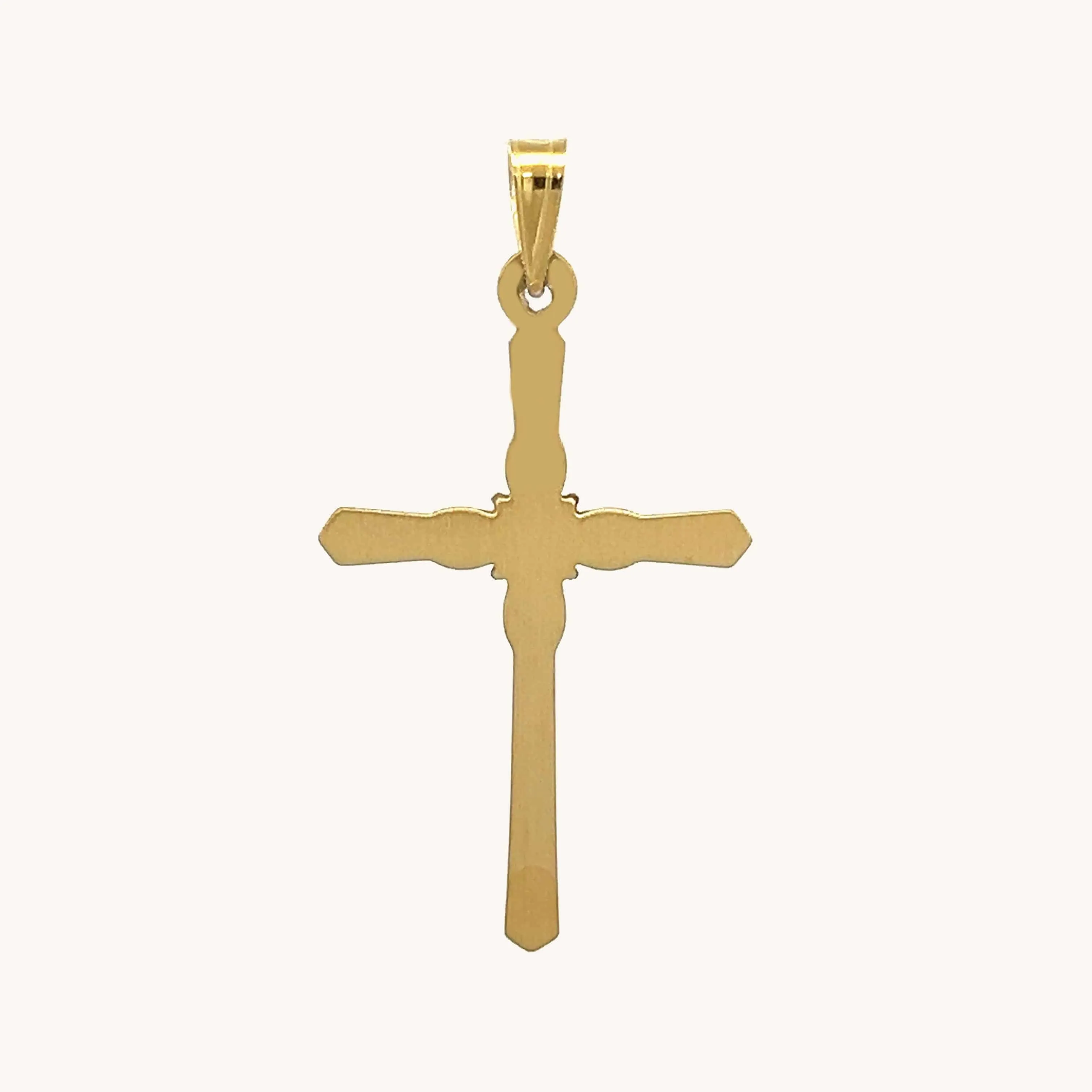 14K GOLD .05CT DIAMOND CROSS NECKLACE PENDANT