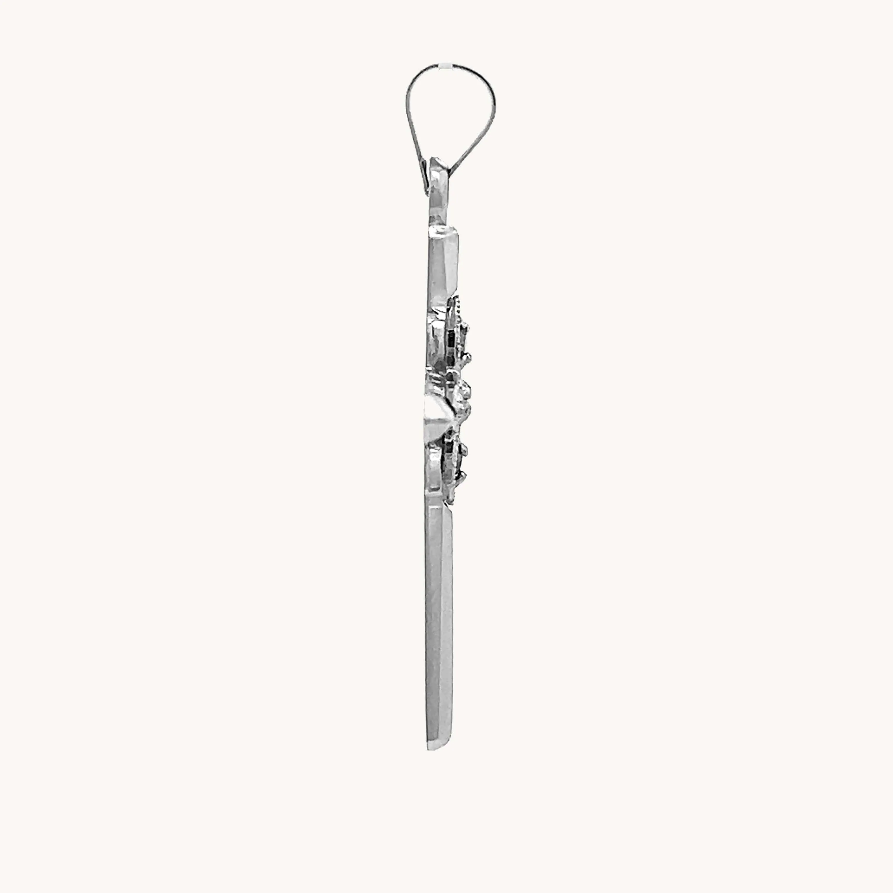 14K GOLD .05CT DIAMOND CROSS NECKLACE PENDANT