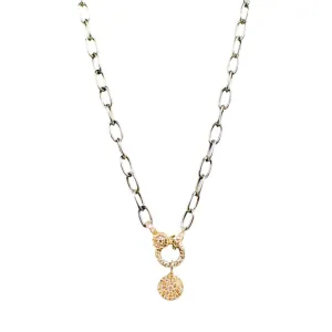 14k Gold and Diamond Clasp Necklace