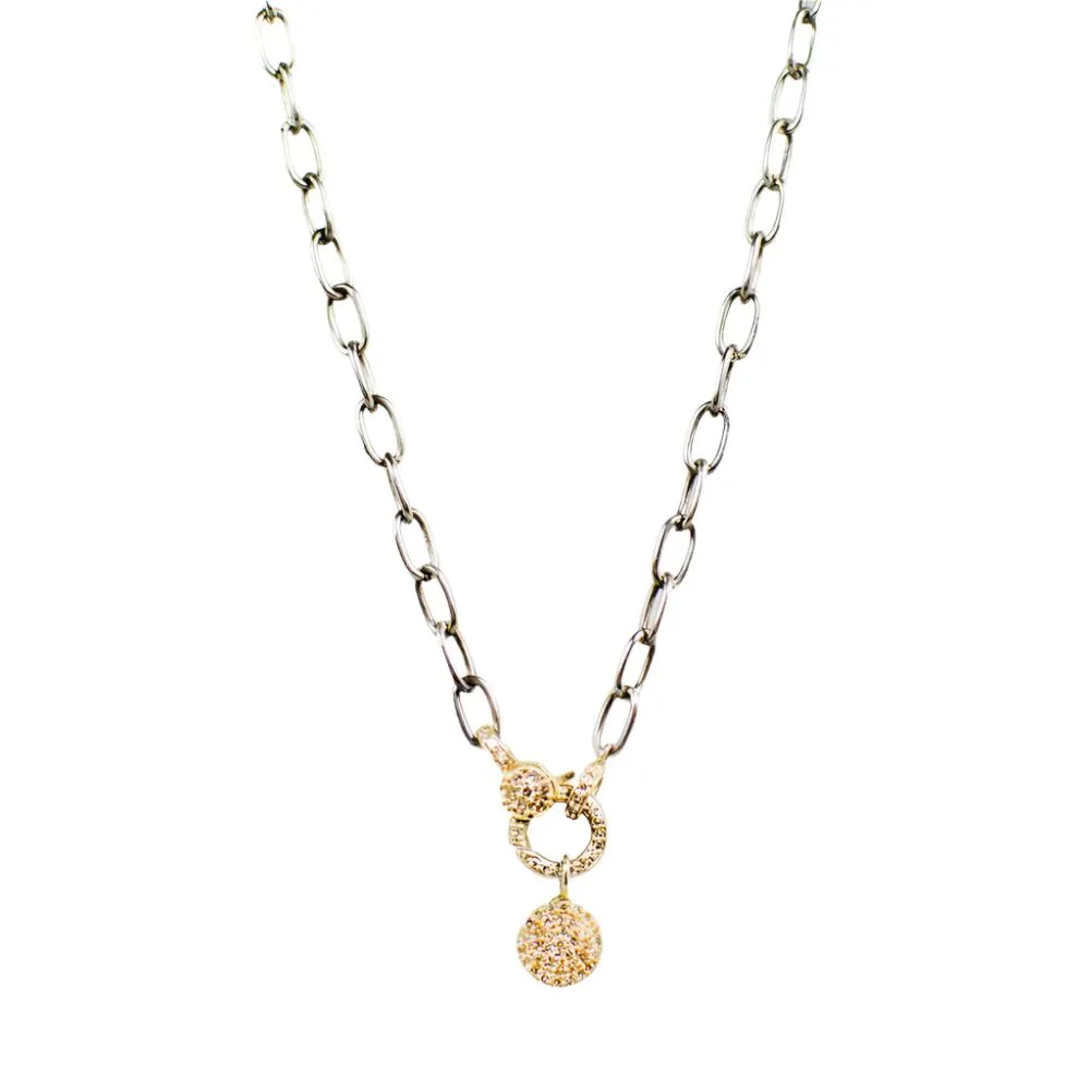 14k Gold and Diamond Clasp Necklace