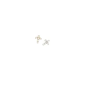 14K White  Gold .35ct G SI1 Round Diamond EX Small Cross
