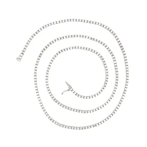 14k White Gold 7.50ct G VS2 Round Diamond Tennis Necklace