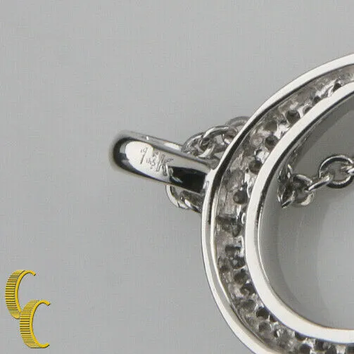14k White Gold Pave Diamond Heart Pendant Gorgeous Piece!