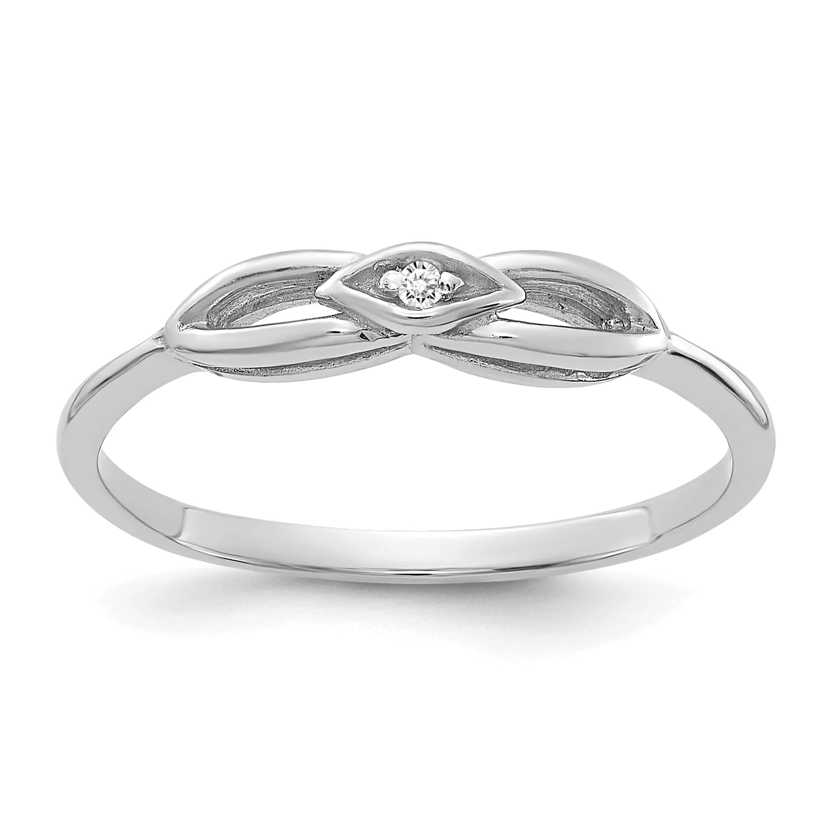 14k White Gold Polished Diamond Ring